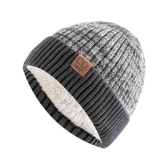 Outdoor Gebreide Herenmuts – Fleece Gevoerd & Extra Warm