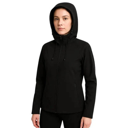 Gevoerde softshell jas dames met capuchon in roze