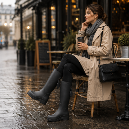 Regenlaarzen Dames Halfhoog - Waterdicht - PVC Instapper