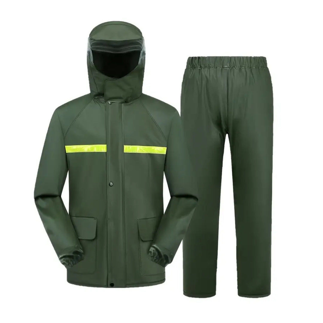 Heren Regenpak – Waterdichte Jas – Met Capuchon en Broek
