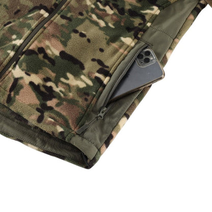 Heren fleecevest tactisch met capuchon in camouflage