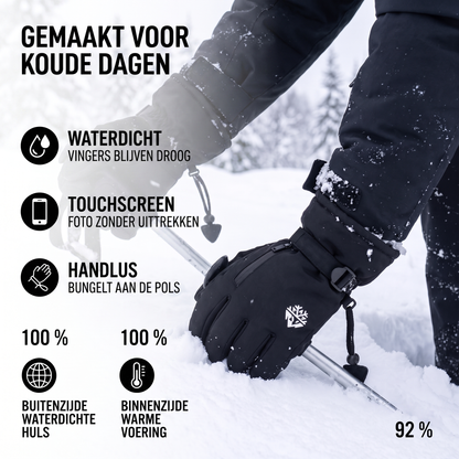 Skihandschoenen Waterdicht - Touchscreen - met Polsband