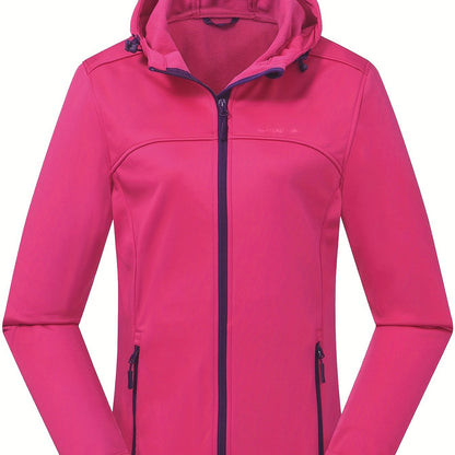 Softshell jas dames met capuchon en fleece voering