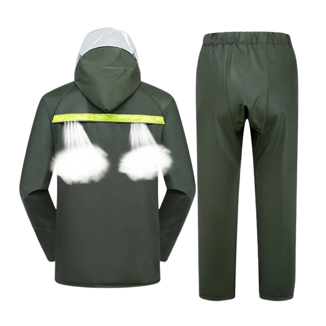 Heren Regenpak – Waterdichte Jas – Met Capuchon en Broek