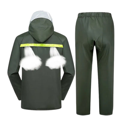 Heren Regenpak – Waterdichte Jas – Met Capuchon en Broek