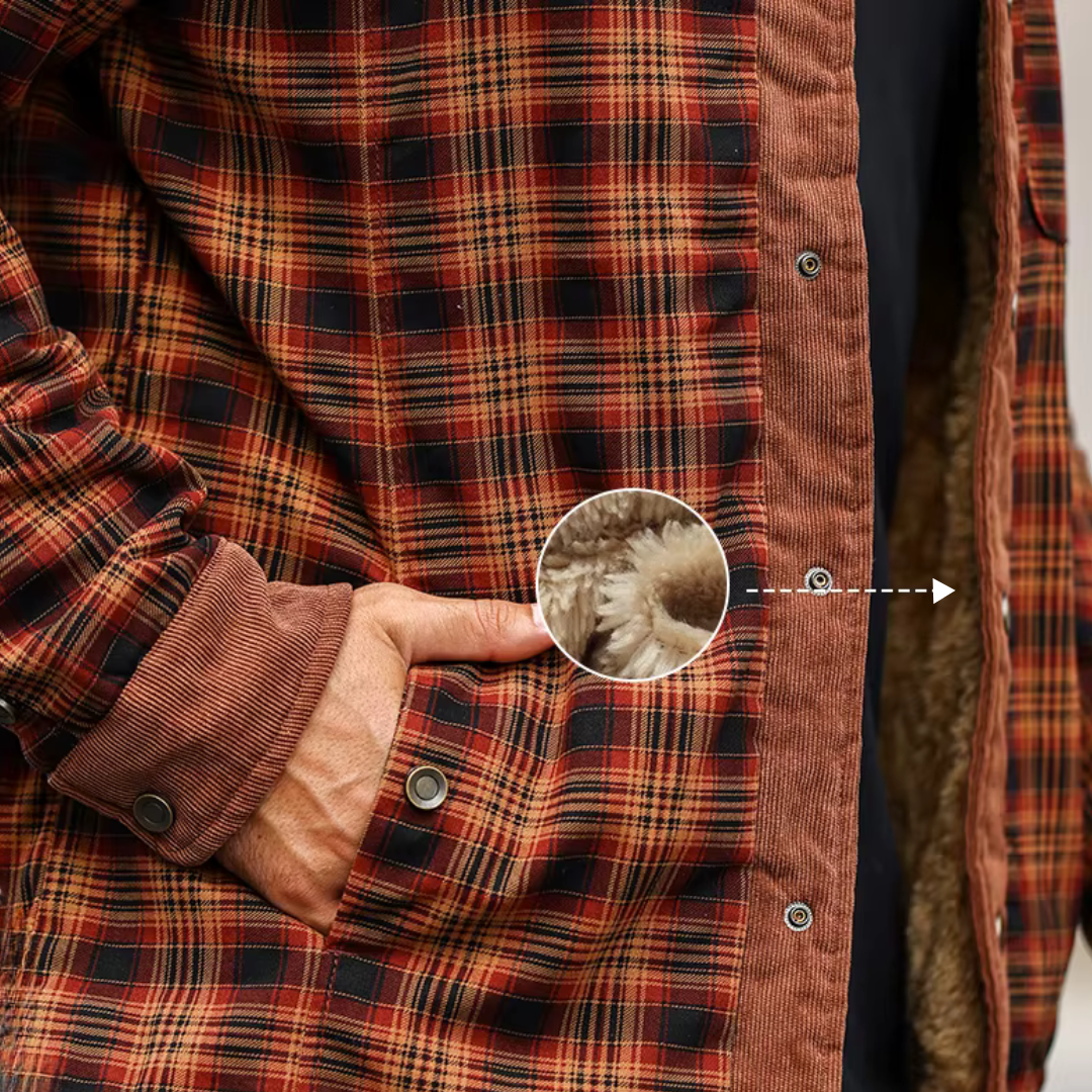 Overshirt Heren Gevoerd - Winddicht - Geruit in Houthakkersstijl