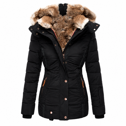 Winterjas Dames - Getailleerd - Afneembare Kap met Bont