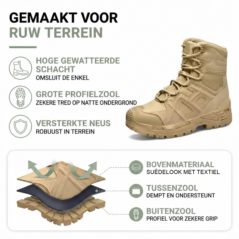 Militaire Schoenen Heren - Hoge Schacht - Antislipzool