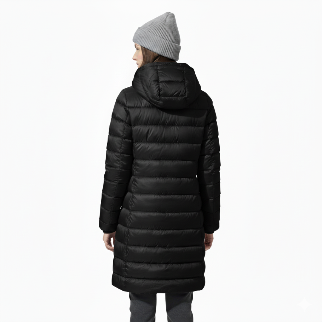 Lange Winterjas Dames met Dons - Waterdicht & Winddicht - Licht met Capuchon
