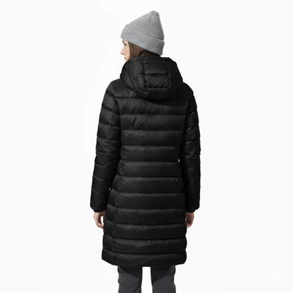 Lange Winterjas Dames met Dons - Waterdicht & Winddicht - Licht met Capuchon