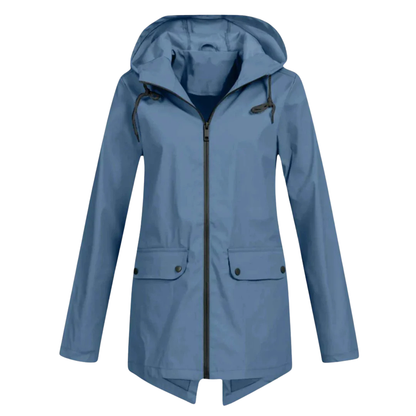 Lange Regenjas Dames Licht - Elegante Overgangsjas met Capuchon