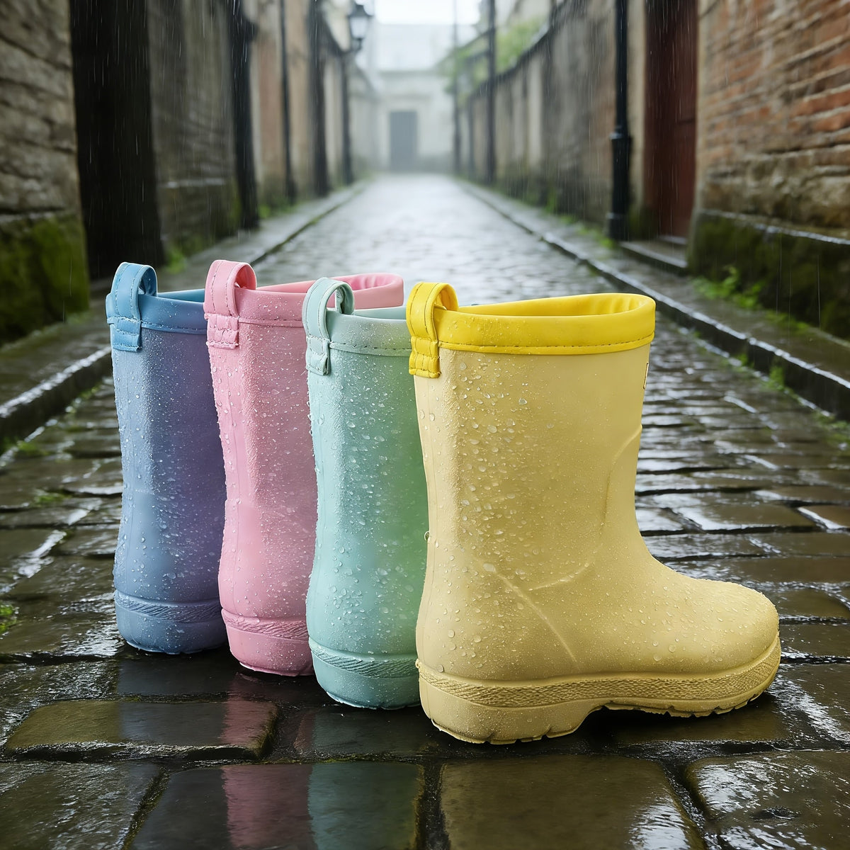 Regenlaarsjes kinderen met hoge schacht