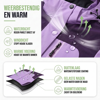 Regenjas Dames Waterdicht 5.000 mm - Functiejas met Capuchon