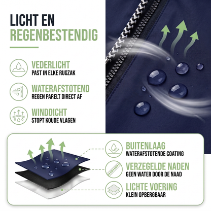 Lichte Regenjas Dames - Overgangsjas met Capuchon - Waterafstotend
