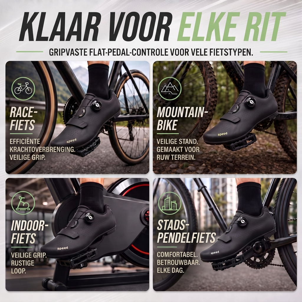Fietsschoenen Platform - Draaisluiting - Zonder Klikpedaal
