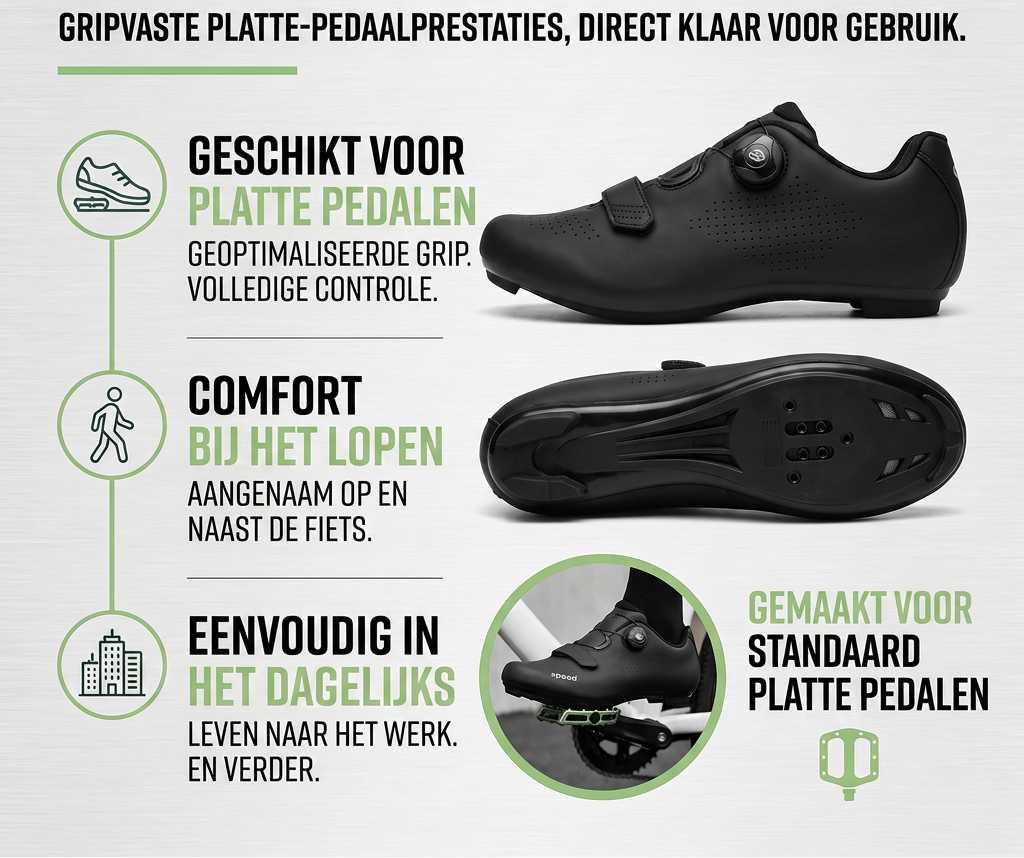 Fietsschoenen Platform - Draaisluiting - Zonder Klikpedaal