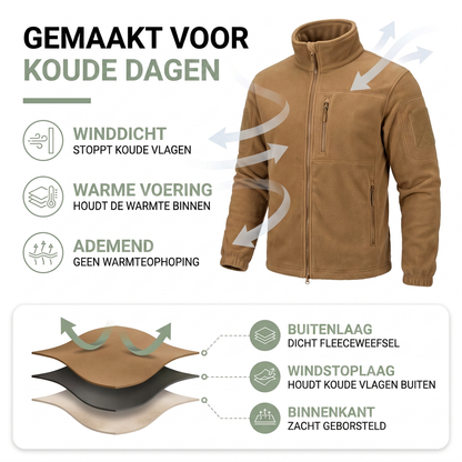 Fleecejack Heren - Winddicht - Tactische Outdoorjas met Rits
