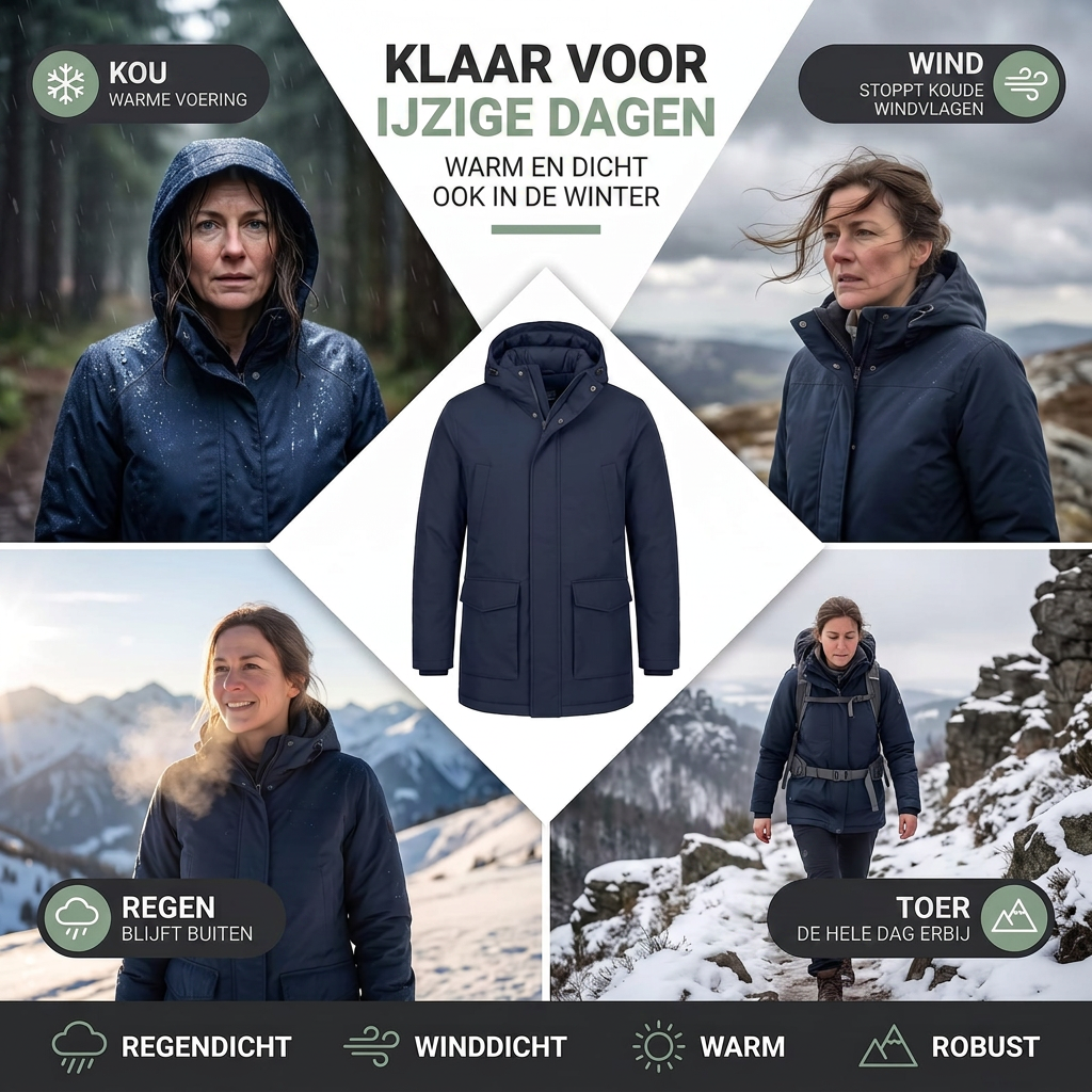 Winterjas Heren - Waterdicht & Winddicht - Warme Fleecevoering