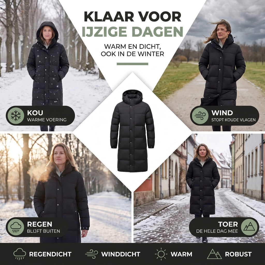 Donsjas Heren Lang - 85% Dons - Waterdicht & Winddicht