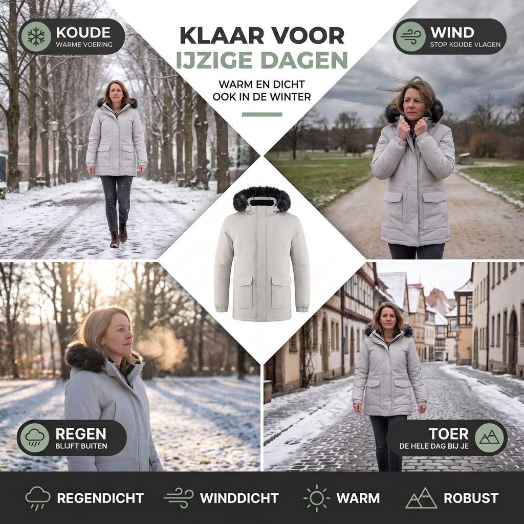 Parka Jas Heren - Waterdicht & Winddicht - Capuchon met Imitatiebont