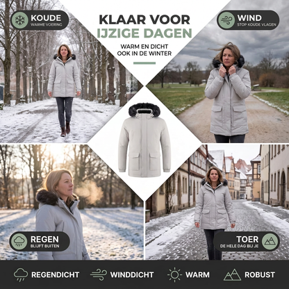 Parka Jas Heren - Waterdicht & Winddicht - Capuchon met Imitatiebont