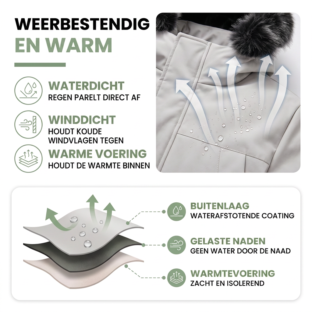 Parka Jas Heren - Waterdicht & Winddicht - Capuchon met Imitatiebont