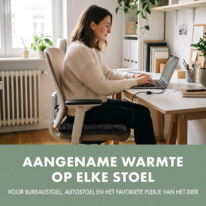 Verwarmd Zitkussen USB - 3 Warmtestanden - Voor Bureau, Auto & Huisdier