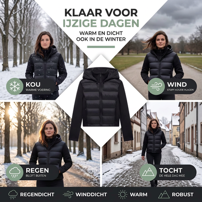 Gewatteerde Jas Dames - Waterdicht & Winddicht - Slim Fit met Capuchon