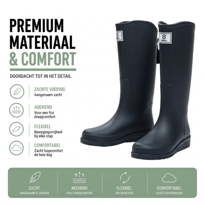 Regenlaarzen Dames Halfhoog - Waterdicht - PVC Instapper