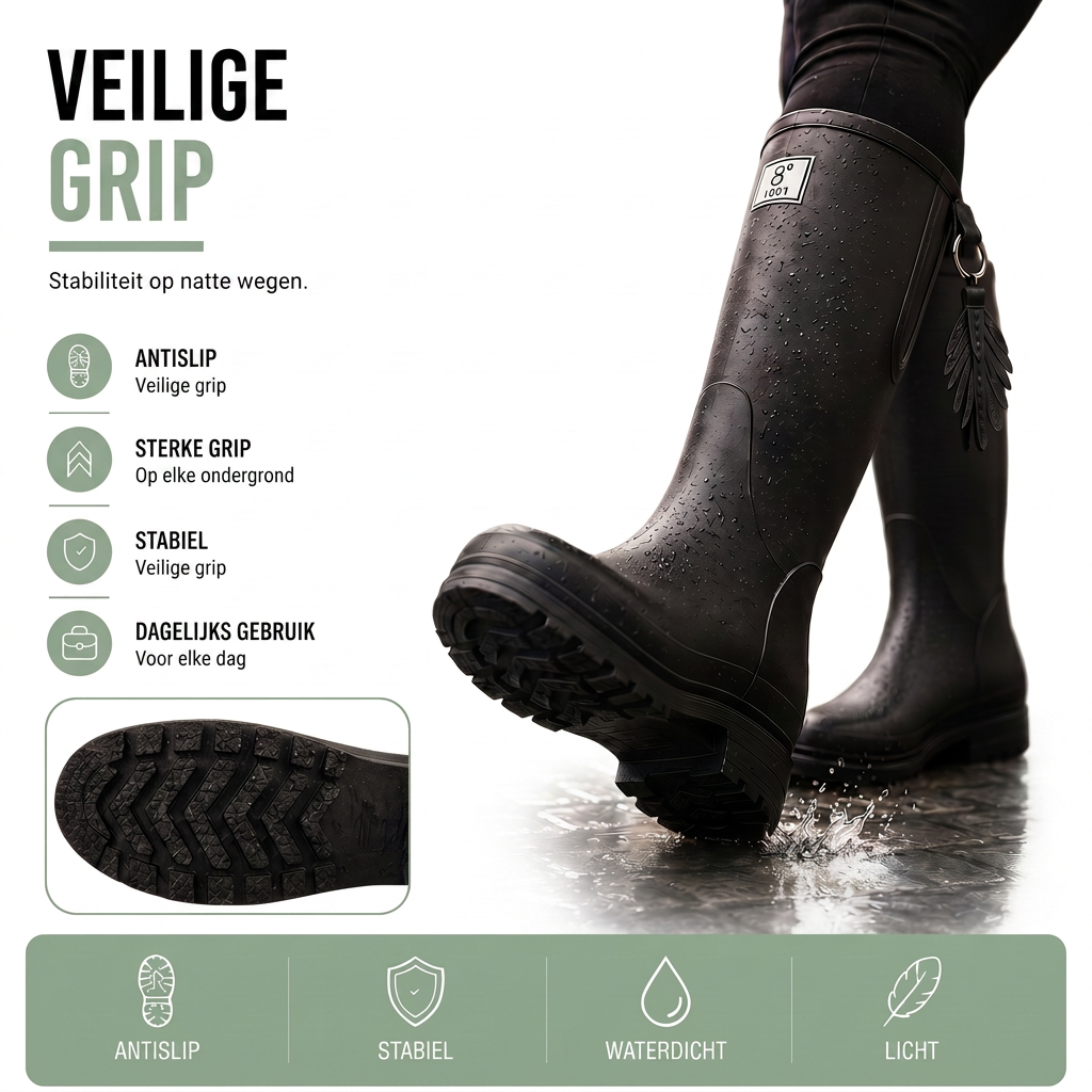 Regenlaarzen Dames Halfhoog - Waterdicht - PVC Instapper