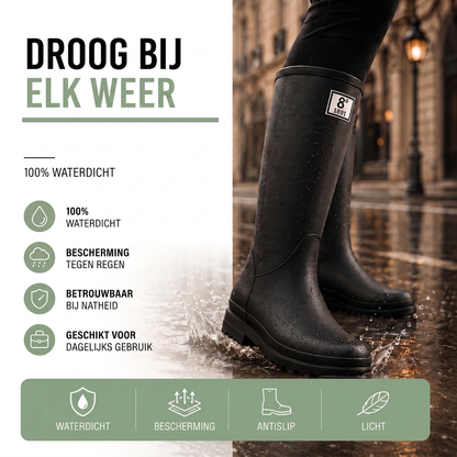 Regenlaarzen Dames Halfhoog - Waterdicht - PVC Instapper