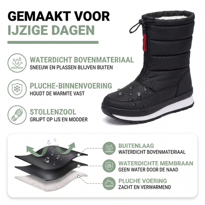 Snowboots Dames Halfhoog - Waterdicht & Geïsoleerd - Plateau