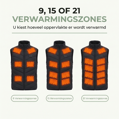 Verwarmde Bodywarmer - 9, 15 of 21 Warmtezones - USB-C Dames & Heren
