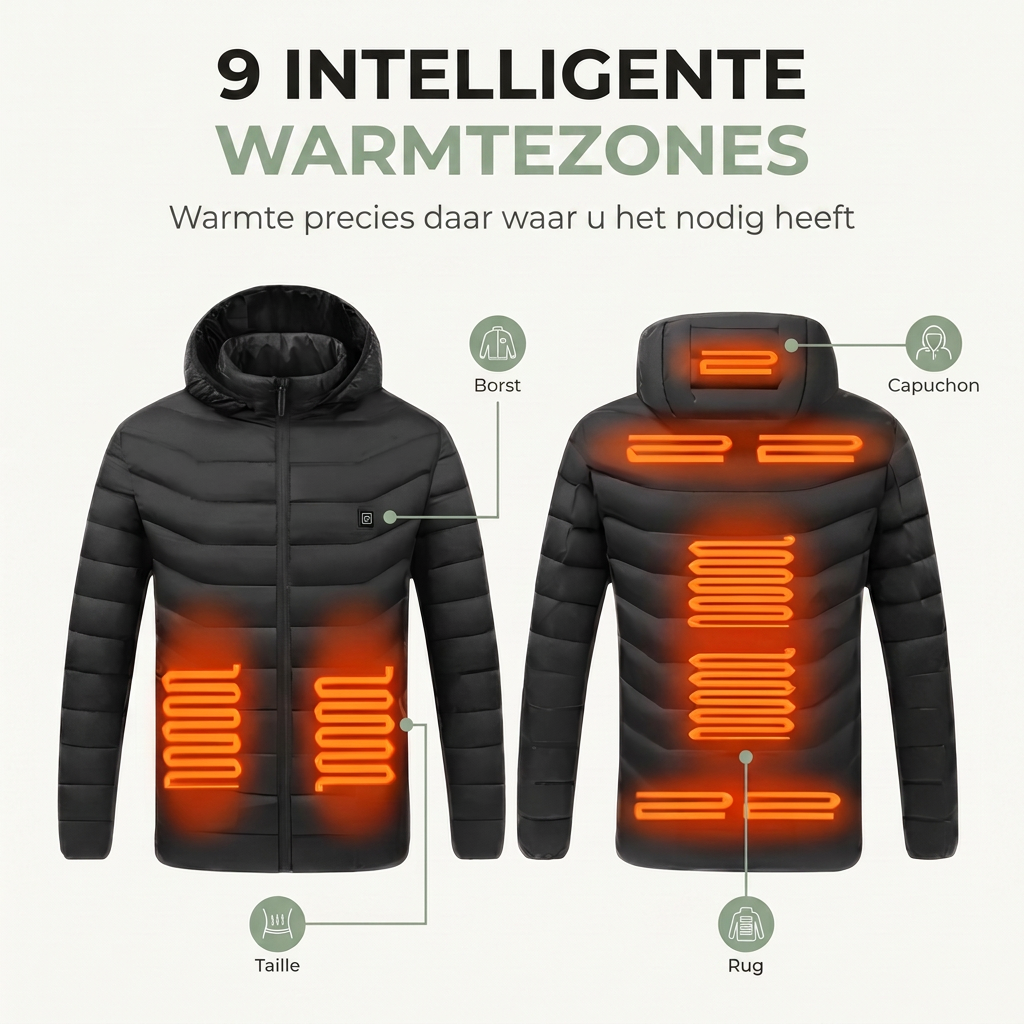 Verwarmde Jas Heren & Dames - 9 Warmtezones - Waterdicht & USB