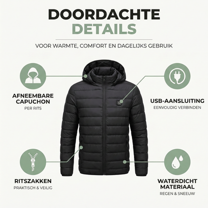 Verwarmde Jas Heren & Dames - 9 Warmtezones - Waterdicht & USB
