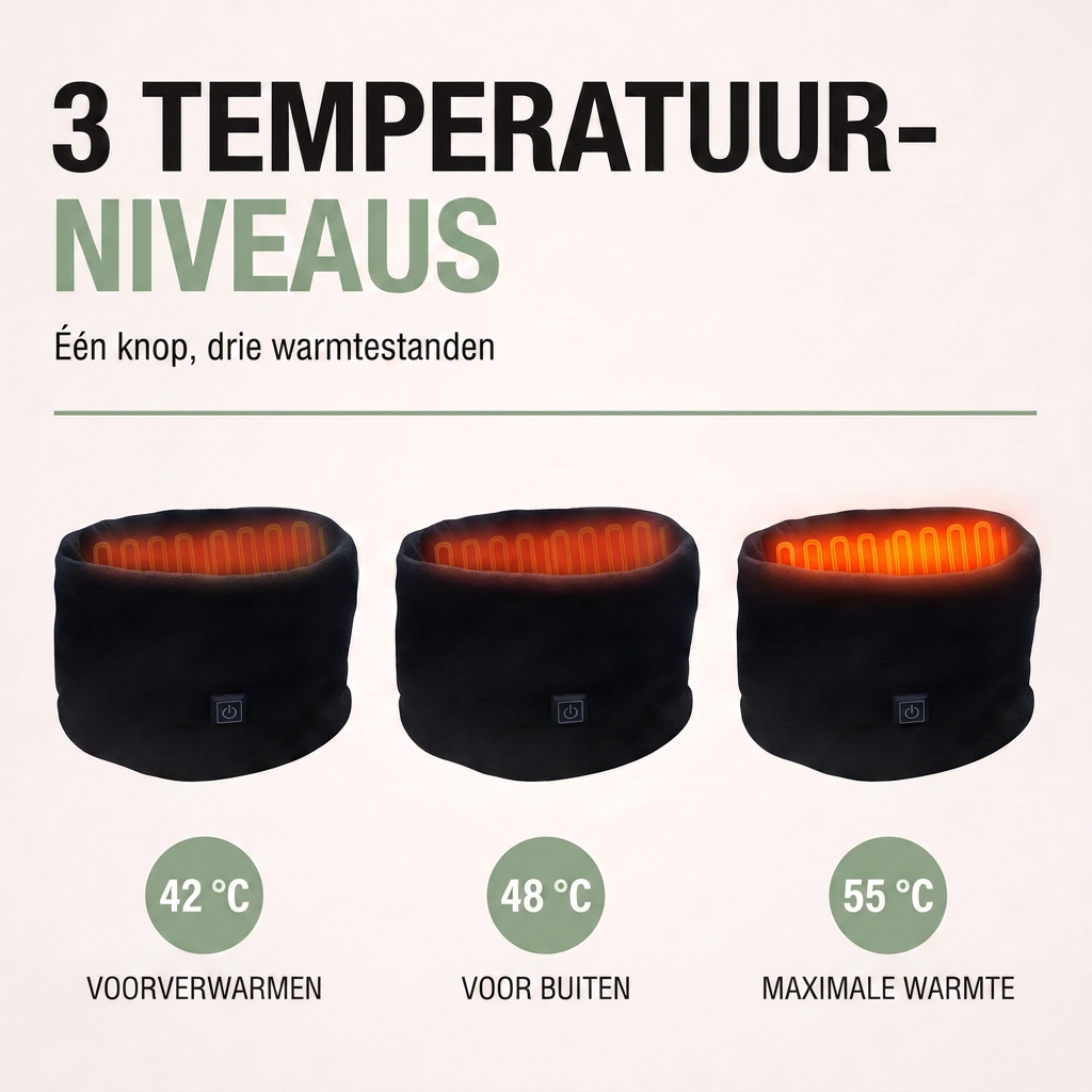 Verwarmde Sjaal - Elektrische Nekwarmer 3 Warmtestanden - USB-C
