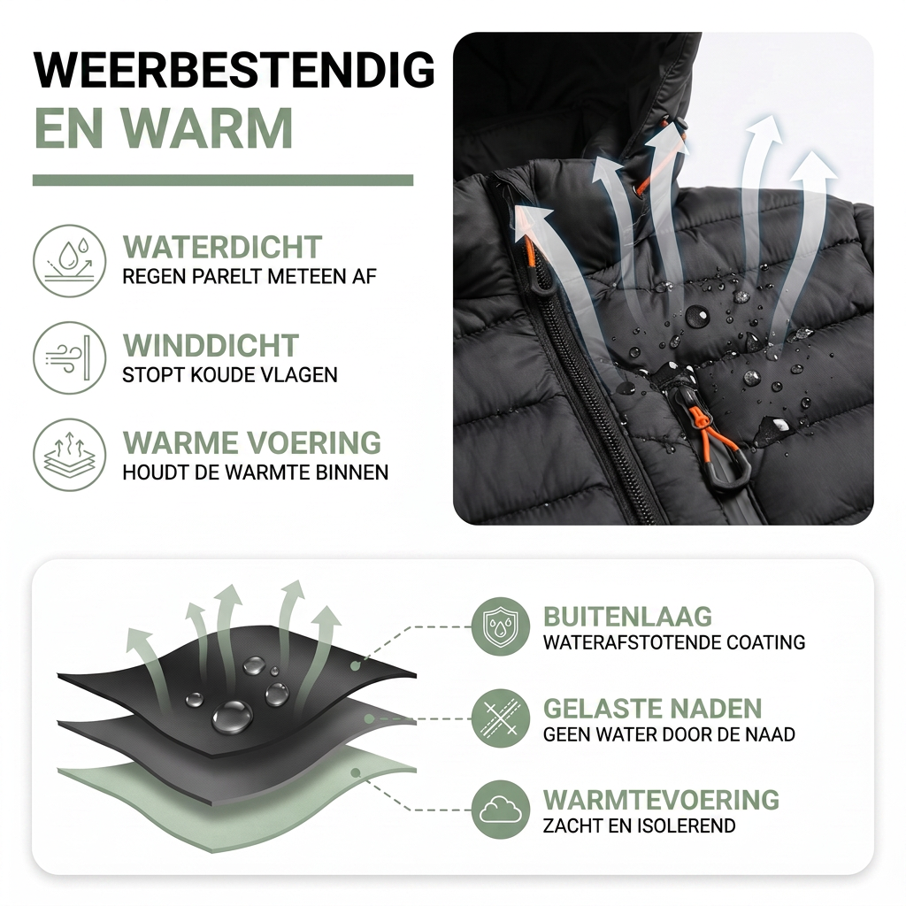 Winterjas Dames - Waterdicht & Winddicht - Afneembare Capuchon