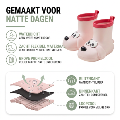 Regenlaarsjes Kinderen - Hondenmotief - Instaplus Achter