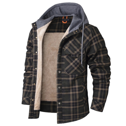 Overshirt Heren met Capuchon - Winddicht - Teddy Gevoerd & Geruit