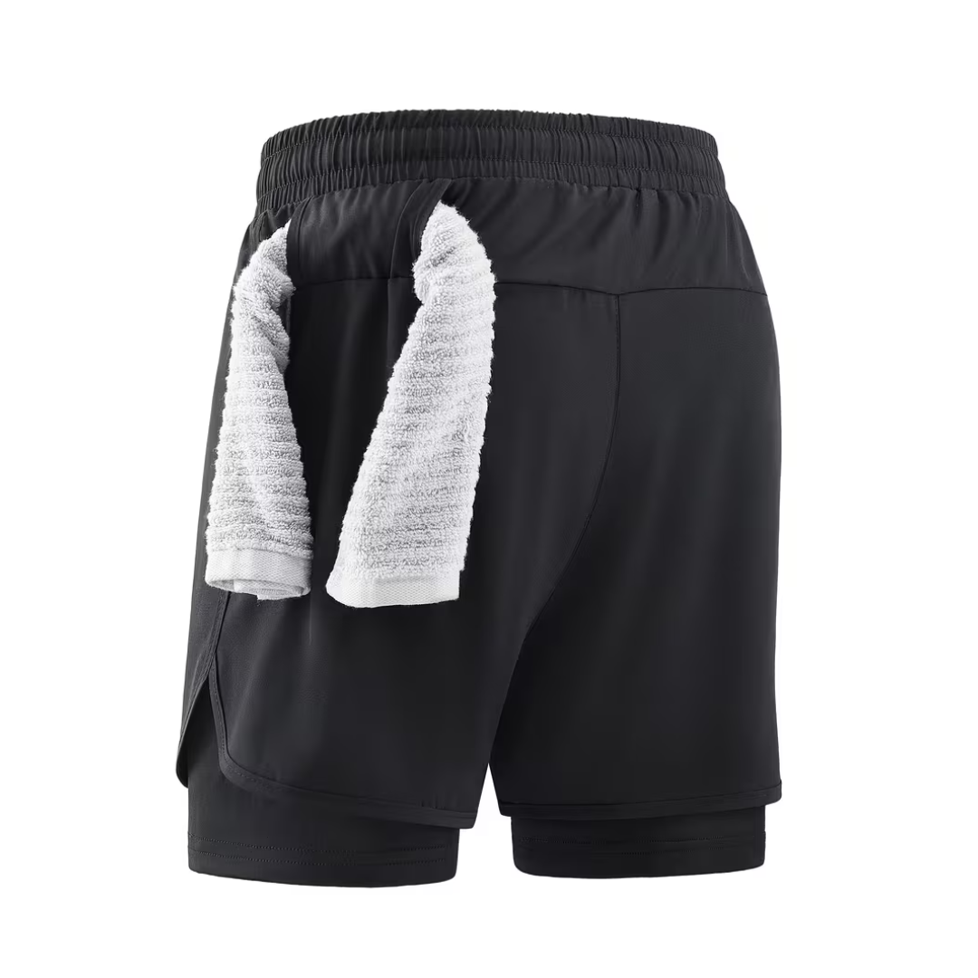2-in-1 Heren Trainingsshort - Ingebouwde Compressie Liner