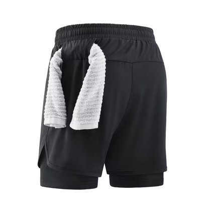 2-in-1 Heren Trainingsshort - Ingebouwde Compressie Liner