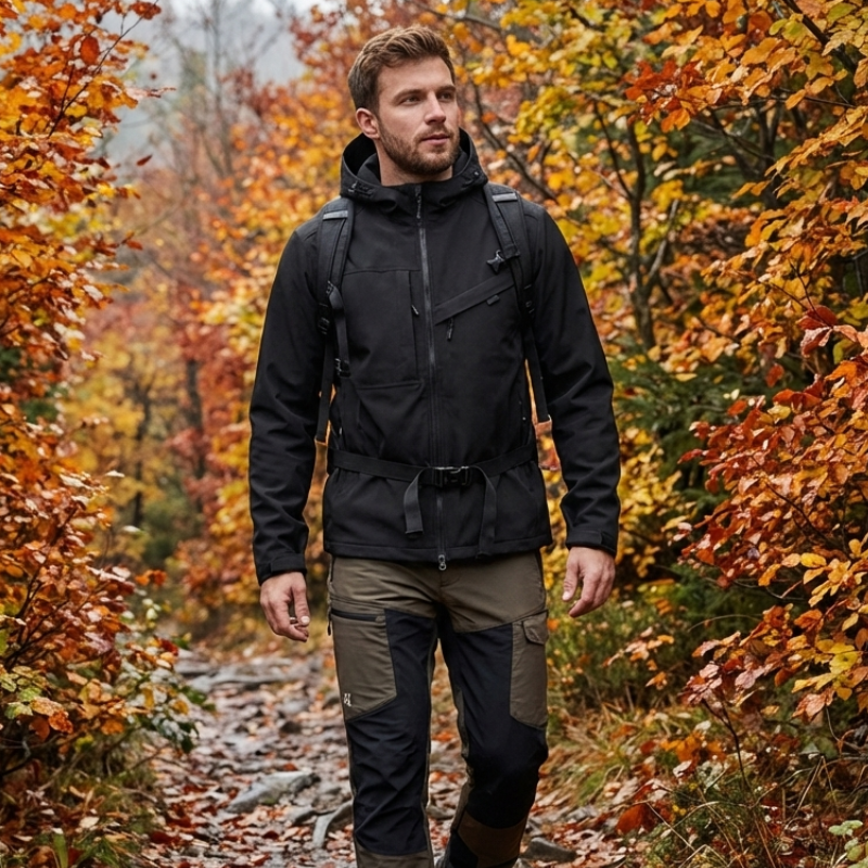 Hardshell jas voor heren, waterdicht en comprimeerbaar
