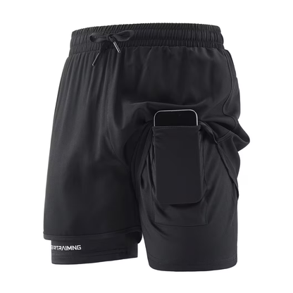 2-in-1 Heren Trainingsshort - Ingebouwde Compressie Liner