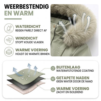 Parka Jas Dames - Kunstbontcapuchon - Waterdicht Gevoerd