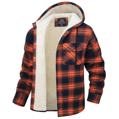 Overshirt heren met capuchon en sherpa voering