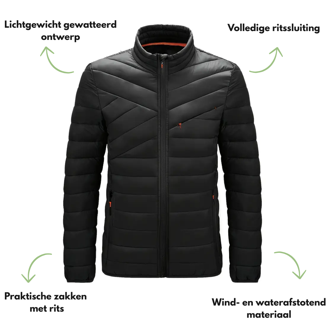 Heren Gewatteerd Jack – Warm & Winddicht – Herfst