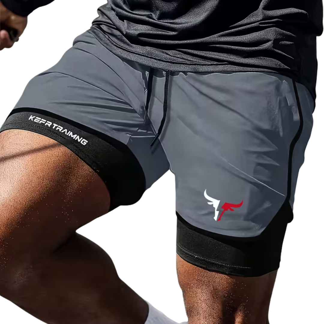 2-in-1 Heren Trainingsshort - Ingebouwde Compressie Liner