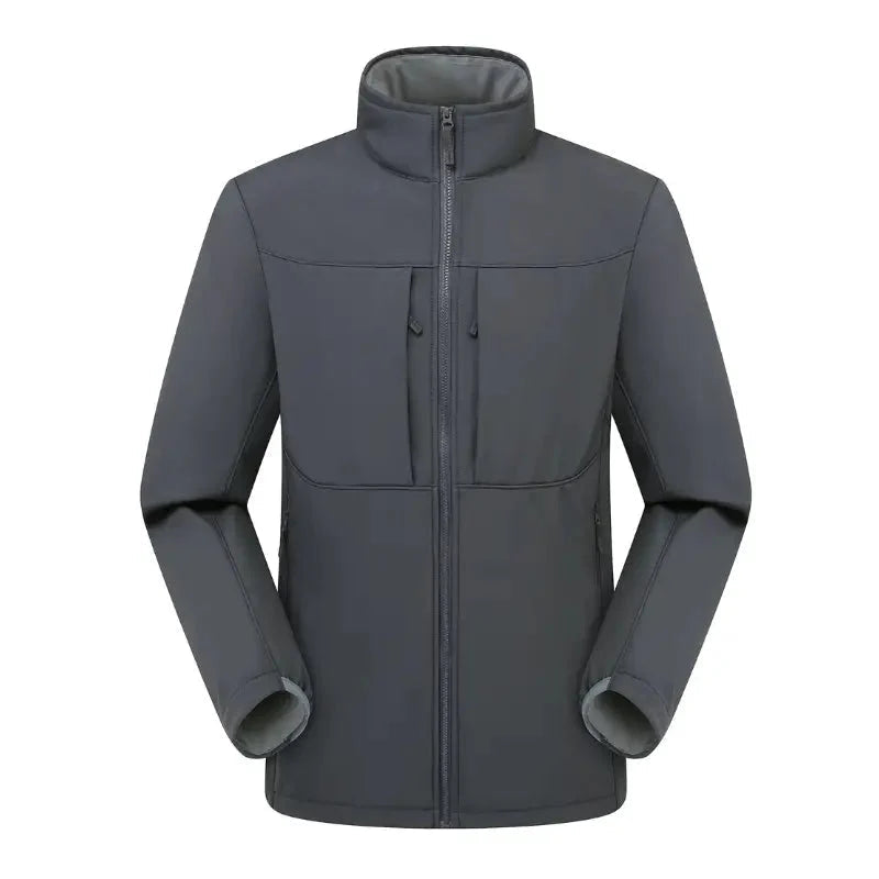 Softshell jas heren met fleece voering en staande kraag
