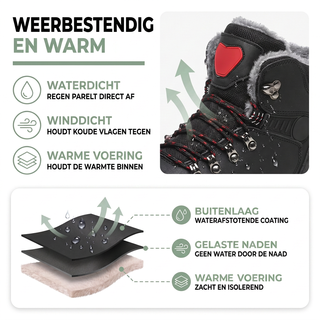 Snowboots Heren - Wandelmodel - Gevoerd