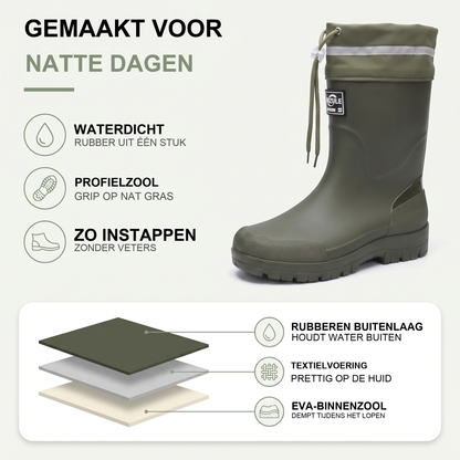 Heren regenlaarzen met halfhoge schacht, waterdicht